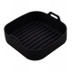Forma 20x9cm Quadrada De Silicone Para Air Fryer Preta
